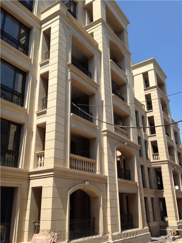 High Quality China Oman Beige Limestone Tiles Slabs Honed Panel for Villa Exterior Walling Cladding Pattern Gofar