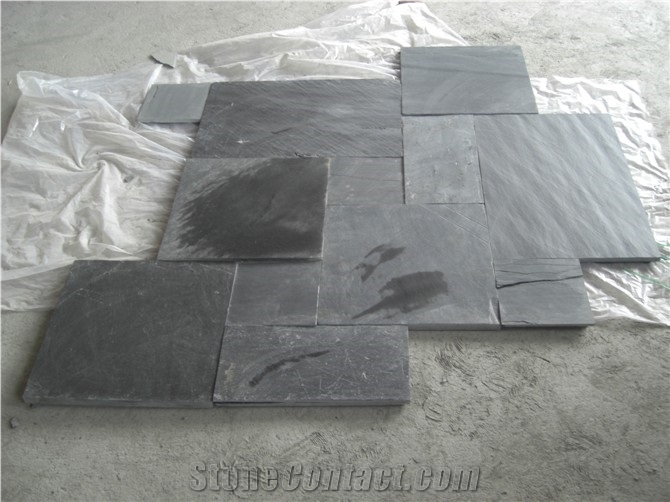 Honed High Quality China Bluestone Pool Coping Tiles Cuts for Exterior Blue Stone Covering Floor Tiles Blue Stone Floor Pool Deck Drain Tiles Gofar