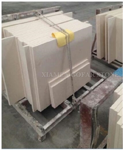 Limra White Limestone Machine Cutting Tiles, Crema Classic Lymra Coral Stone Slabs Tiles for Bathroom Floor Covering