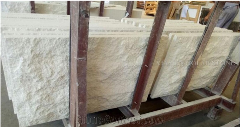 Limra White Limestone Split Face Mushroom Stone Wall Cladding,Bianco Classic Lymra Coral Stone Mushroom Panel for Villa Walling