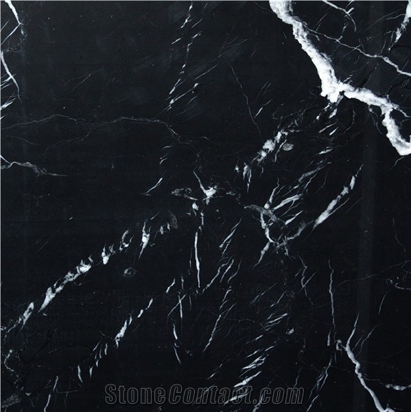 Oriental Black Nero Marquina Marble Tiles Slab,,Mosa Classic Marble for Villa Interior Wall Cladding,Hotel Floor Covering Skirting Pattern-Gofar