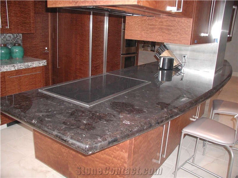Polished Antique Brown Granite Kitchen Countertops Kitchen Bar Top, Custom Countertops Kitchen Worktops Solid Surface Kitchen Top Gofar Manufacturer
