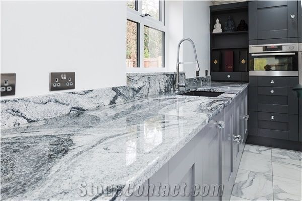 Polished Viscont White Granite For Kitchen Bar Top Kitchen Countertops China Viscount Gray White Granite Kitchen Worktop Solid Surface Kitchen Top Gofar Stonecontact Com