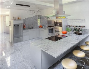 Polished Viscont White Granite for Kitchen Bar Top Kitchen Countertops China Viscount Gray White Granite