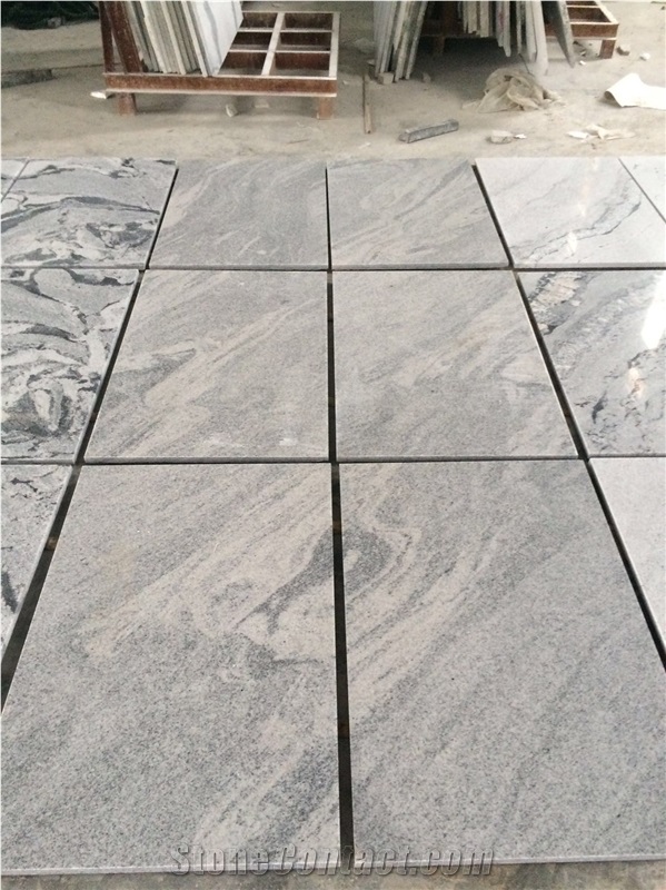 Polished Viscont White Granite Tiles Slabs Machine Cut to Size,Viscon Shanshui Landscaping White for Granite Pattern Granite Wall Tiles Floor Covering Granite Slabs Gofar