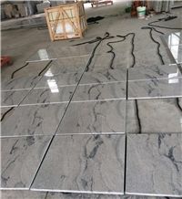 Polished Viscont White Granite Tiles Slabs Machine Cut to Size,Viscon Shanshui Landscaping White for Granite Pattern Granite Wall Tiles Floor Covering Granite Slabs Gofar