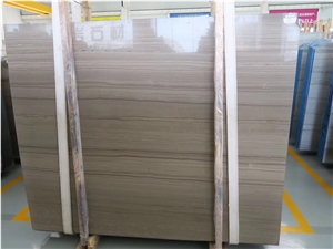 China Athens Grey Wood Grain Marble 1.8Cm Polished Slab Tile