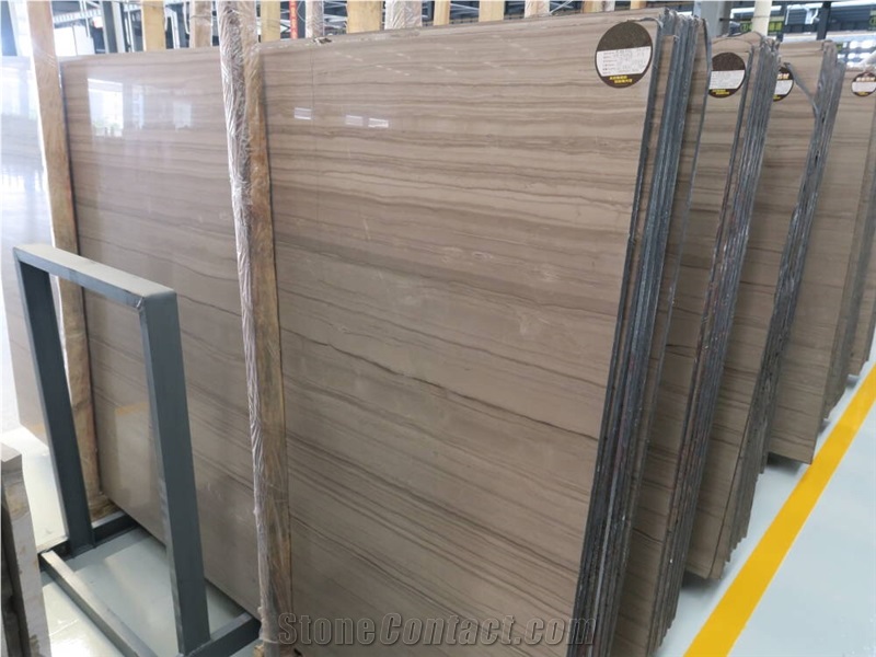 China Athens Grey Wood Grain Marble 1.8Cm Polished Slab Tile