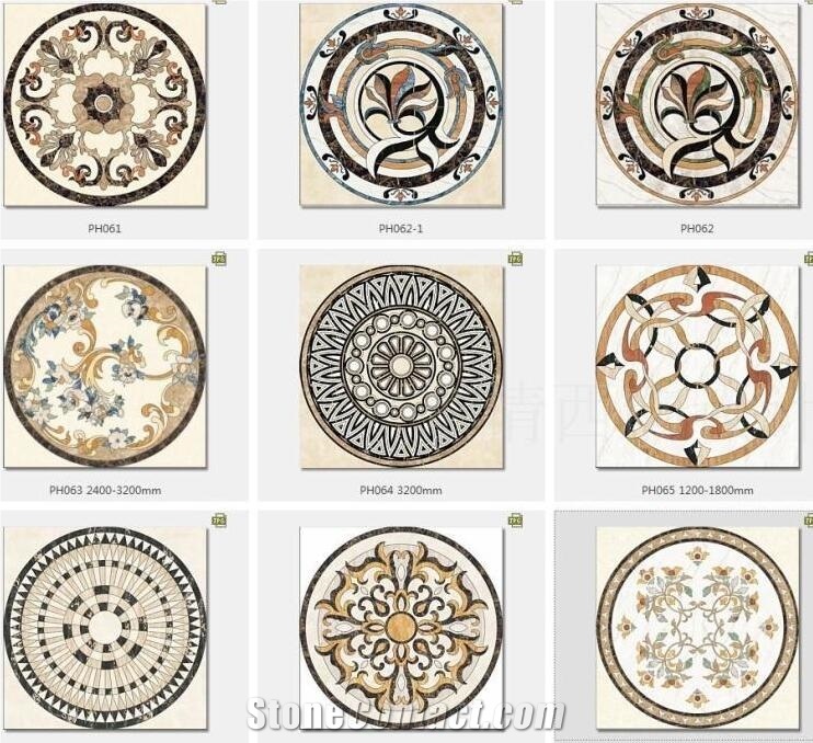 China Natural Marble Different Styles Round Waterjet Medallions,Inlay Flooring Tiles,Customized Flooring Paving Tiles Patterns Design with Ce Cheap