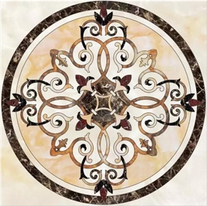 China Natural Marble Round Waterjuet Medallions,Inlay Flooring Tiles,Customized Flooring Paving Tiles Patterns Design ,Decorated Hotel Lobby and Hall