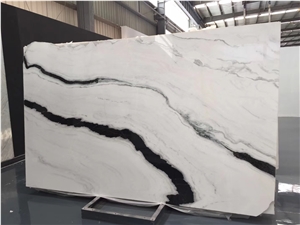 China Panda White Marble,Landscape Paintings Marble,Black and White Multicolor,Good for Exterior - Interior Wall and Floor Applications