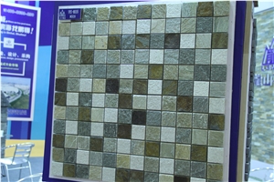 China Rust Slate Mosaic, Rustic Slate,In China Stone Market,Swimming Pool Mosaic Tiles,23x23,Mosaic Tiles with Pattern