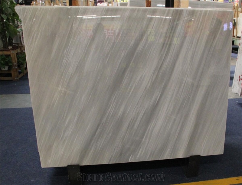 China Icelandic White Wood Marble Ice Wood Grey Stone Slab