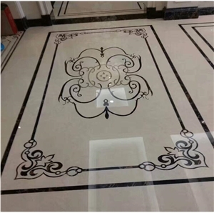 Natural Marble Stone Water Jet Medallion,Premium Marble Tiles Western Style,Customized Marble Flooring European Style,Mosaic Inlay Lobby