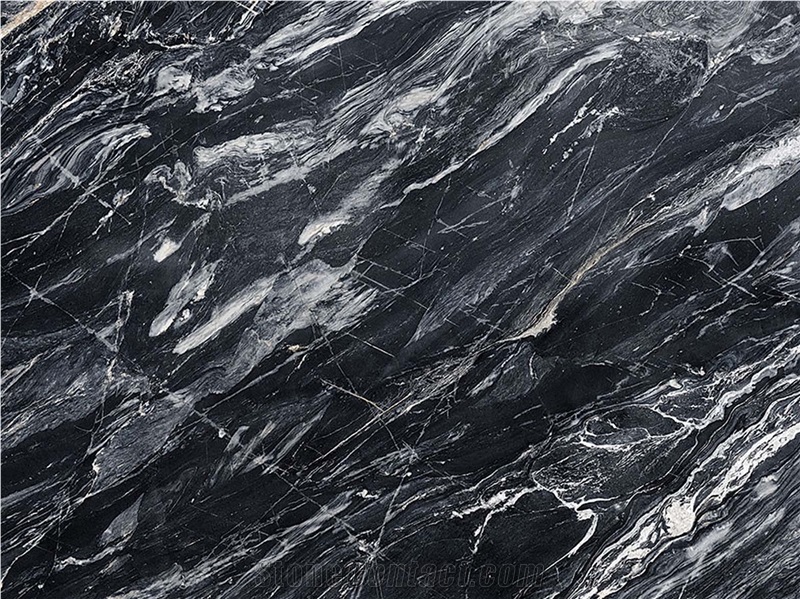 Picasso Black Marble Slabs & Tiles