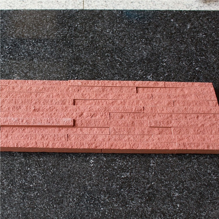 Red Sandstone Culture Stone Split Surface for Walls