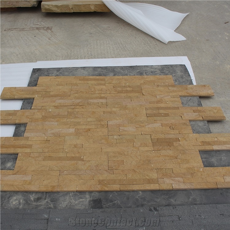 Sandstone Culture Stone Elevation Exterior Outside Wall Tile Tv Background Wall Tile Front Wall Design