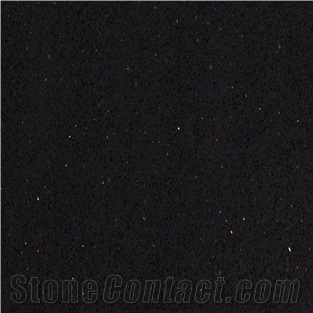 Jet Black Pure Quartz Stone Quartz Stone Manufacturers in China Sq2004