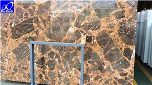 Aquality Marble Brown Ice Golden Marble Polished Slabs and Tiles for Hotel Flooring,Kitchen,Bathroom Backsplash