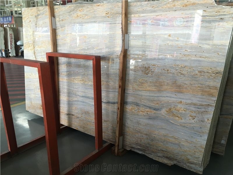 Chinese Peacock Jade Marble, Golden Peacock Marble Slab, China Yellow Marble