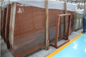 Polished Imperial Wood Vein Marble Slabs, Red Wooden Line Marble Slab