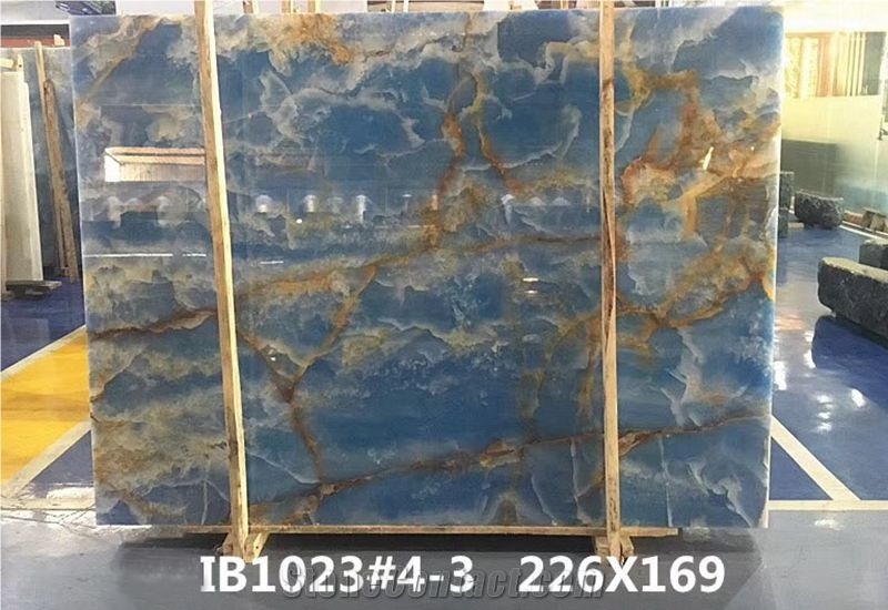 Translucent Blue Onyx Slabs, Translucent Onyx Wall Covering
