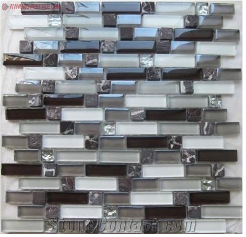Acme Glass Lads20 Marble+Glass Brand New Herringbone Mosaics