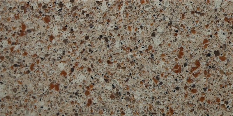 Artificial Brown Crystal Engineered Quartz Stone Slabs,Muti Colors, Quartz Tile Particles, 1.5cm, 2cm,3cm,Gt6827
