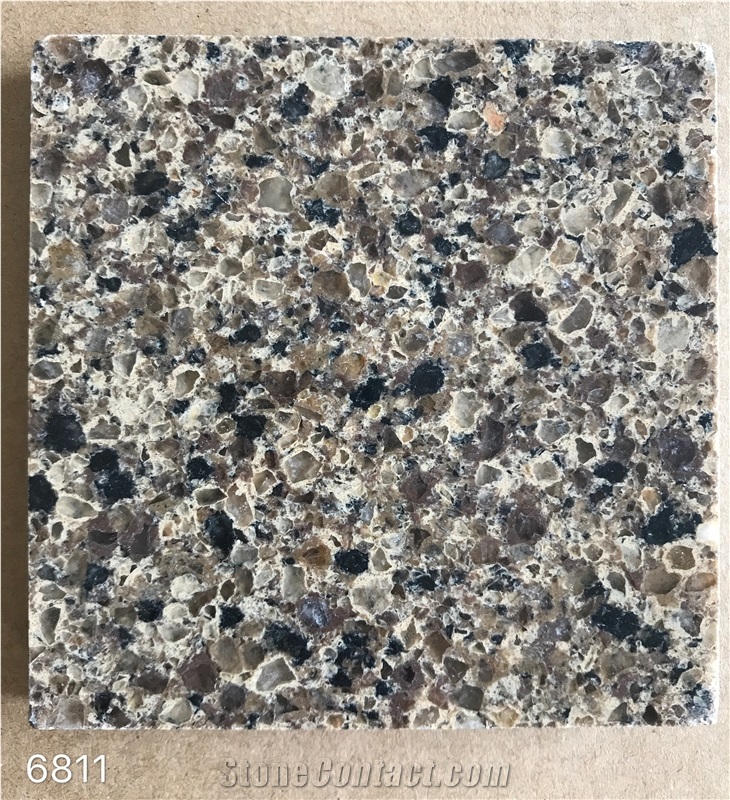 Artificial/Engineered Quartz Stone Amk/Slabs,Muti Color, Black, Brown, Quartz Particles, 2cm,3cm