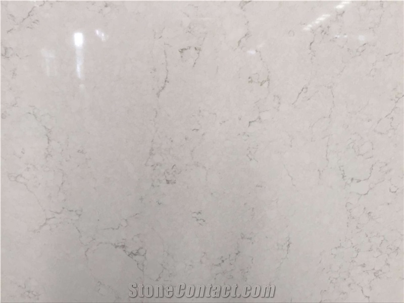 Carrara White, Marble Look, Artificial/Engineered Quartz Stone/Slabs, 2cm,3cm, Gt8616