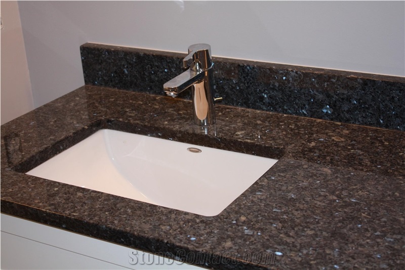 Blue Pearl Gt Granite, Square American Standard Sinks