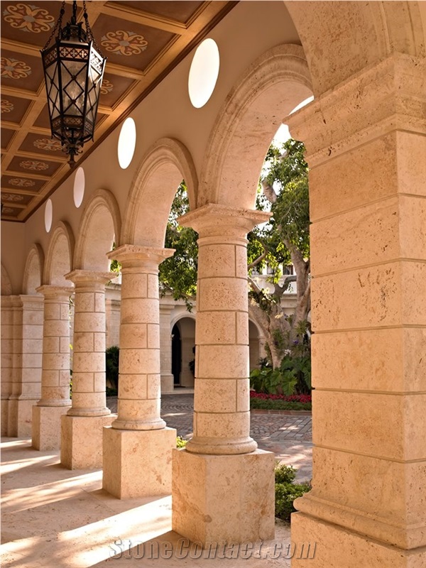 Coralina Gold Coral Stone Column and Arches