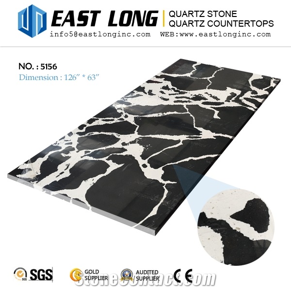 3200*1600mm Calacatta Quartz Stone Countertops for Kitchentops/Engineered Stones with Marble Vein (Sgs/Ce)