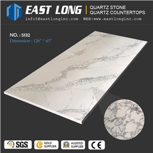 High Grade Calacatta Quartz Stone Slabs for Kitchen Design/Wall Panel/Countertops with Polished Solid Surface
