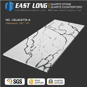Hot Sale Marble Veins Artificial Calacatta Quartz Slab for Engineered Quartz Stone