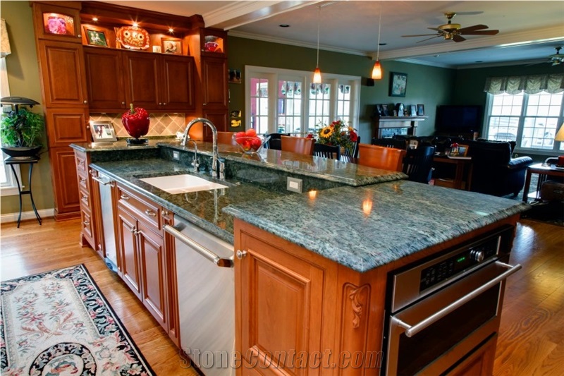 Verde Eucalipto Granite Kitchen Countertop