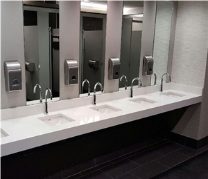Cambria Quarzt Commercial Bathroom Project