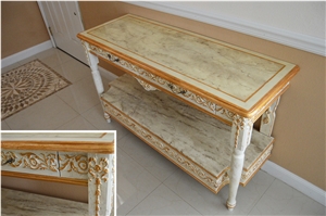 Spec Faux Stone Painted Entry Console
