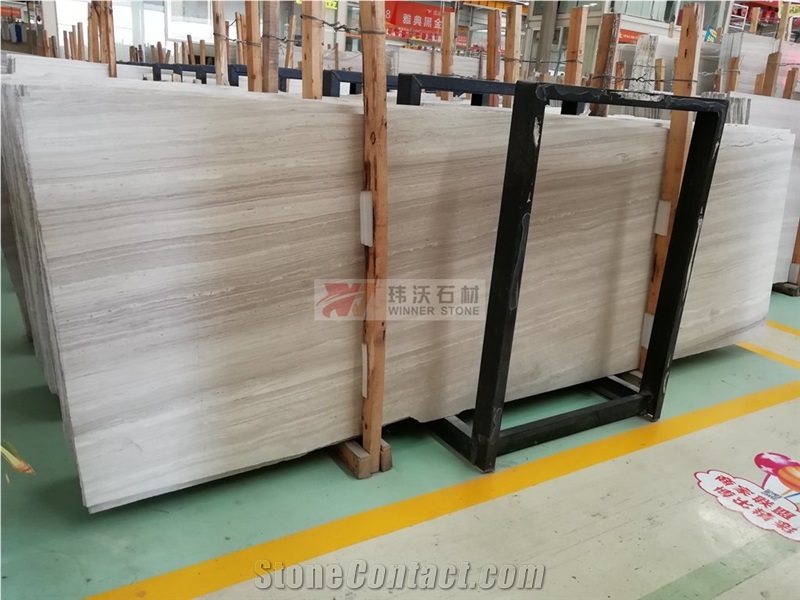 China Haisa White in White Wood Grain Marble Slabs