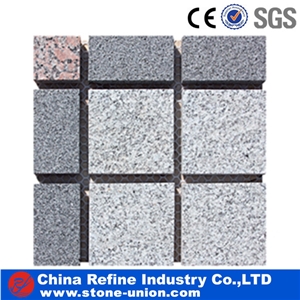 All Sides Natural Split Cubicstone,Surface Flamed, Other Sides Natural Cobble Stone, Granite Mesh Walkway, Driveway, Granite Loose Cobblestone
