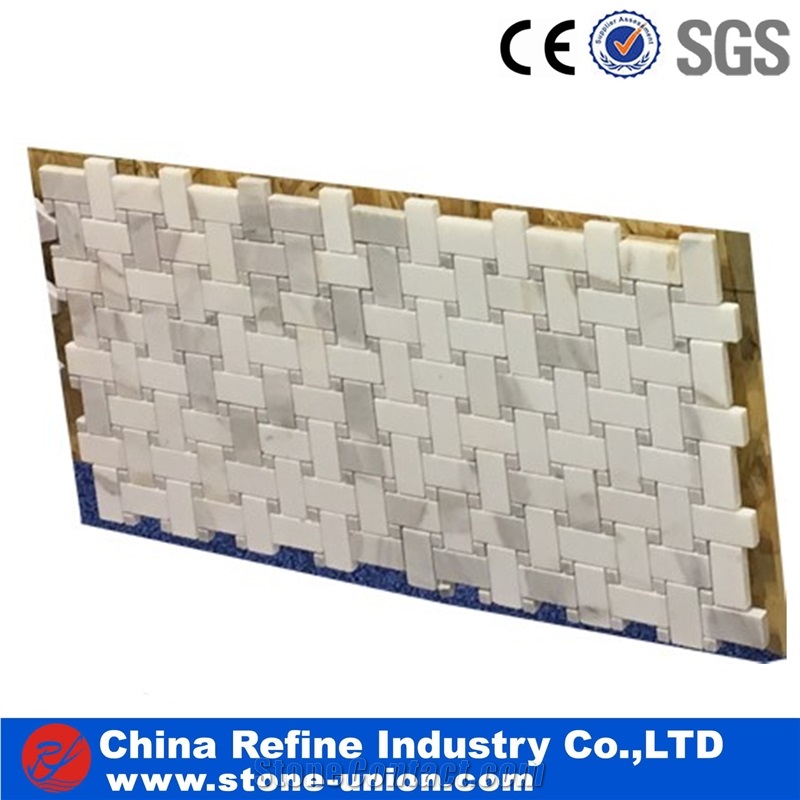 Beige Marble Mosaic Tile, Polished Surface, Garden & Balcony Marble Mosaic Tile, Kitchen Marble Mosaic Tile,Mix Mosaic for Interior Home Hotel