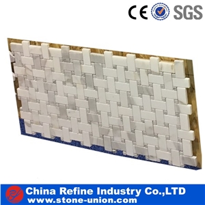 Beige Marble Mosaic Tile, Polished Surface, Garden & Balcony Marble Mosaic Tile, Kitchen Marble Mosaic Tile,Mix Mosaic for Interior Home Hotel