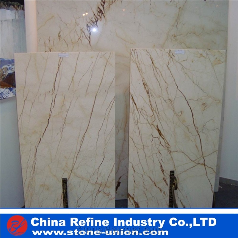 Cheap Popular Yellow Golden Spider Marble Polished Big Slabs Bathroom, Lobby, Toilet Floor and Wall, Natural Building Stone Flooring,Feature Wall