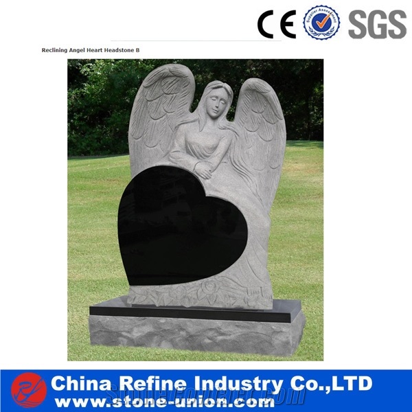 Cheaper G603 Grey Granite Angel Headstone& Sitting Cherub Angel Headstone& Engraved Angel Monument&Engraved Headstones