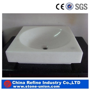 Cheaper Guangxi White Marble Sinks & White Marble Vessel Sink Natural Stone &White Stone Bathroom Sinks