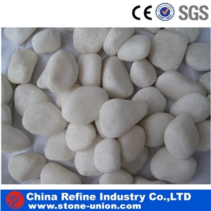 China Tumble Snow White Pebbles,30-50mm/50-80mm Snow White Pebble Stone for Decoration,Mat Snow White Garden Pebbles for Sale Cobble Stone