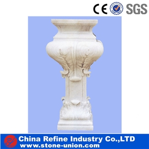 China White Marble Flower Pots,Planter Pots,Flower Vases,Flower Stand/ Stone Exterior Flower Pots,Natural Stone Outdoor Planters,Garden Vases