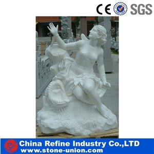 China White Marble Human Female Woman Statue, White Marble Statues,Art Design Custom Western Statues