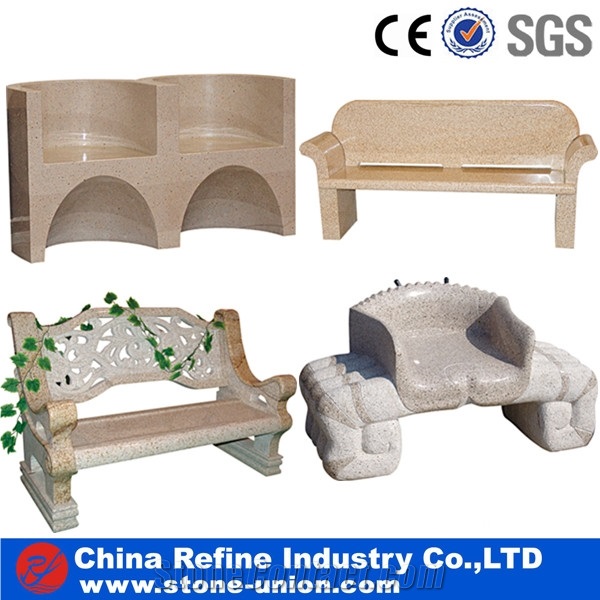 China Yellow Granite Garden Bench,Exterior Furniture,Granite Garden Bench, Outdoor Benches, Park Benches, Granite Chair, Round Stone Table Bench