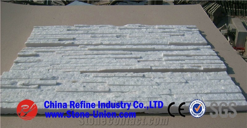 Cloud Grey Wall Quartzite Tile Staight Edges ,Culture Slate/Veneer Slate ,Grey Slate with White Quartzite Stone Cladding,White Stacked Stone Veneer